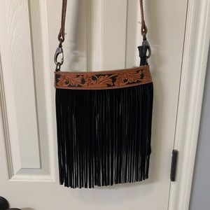 American Darling Cowhide fringed crossbody